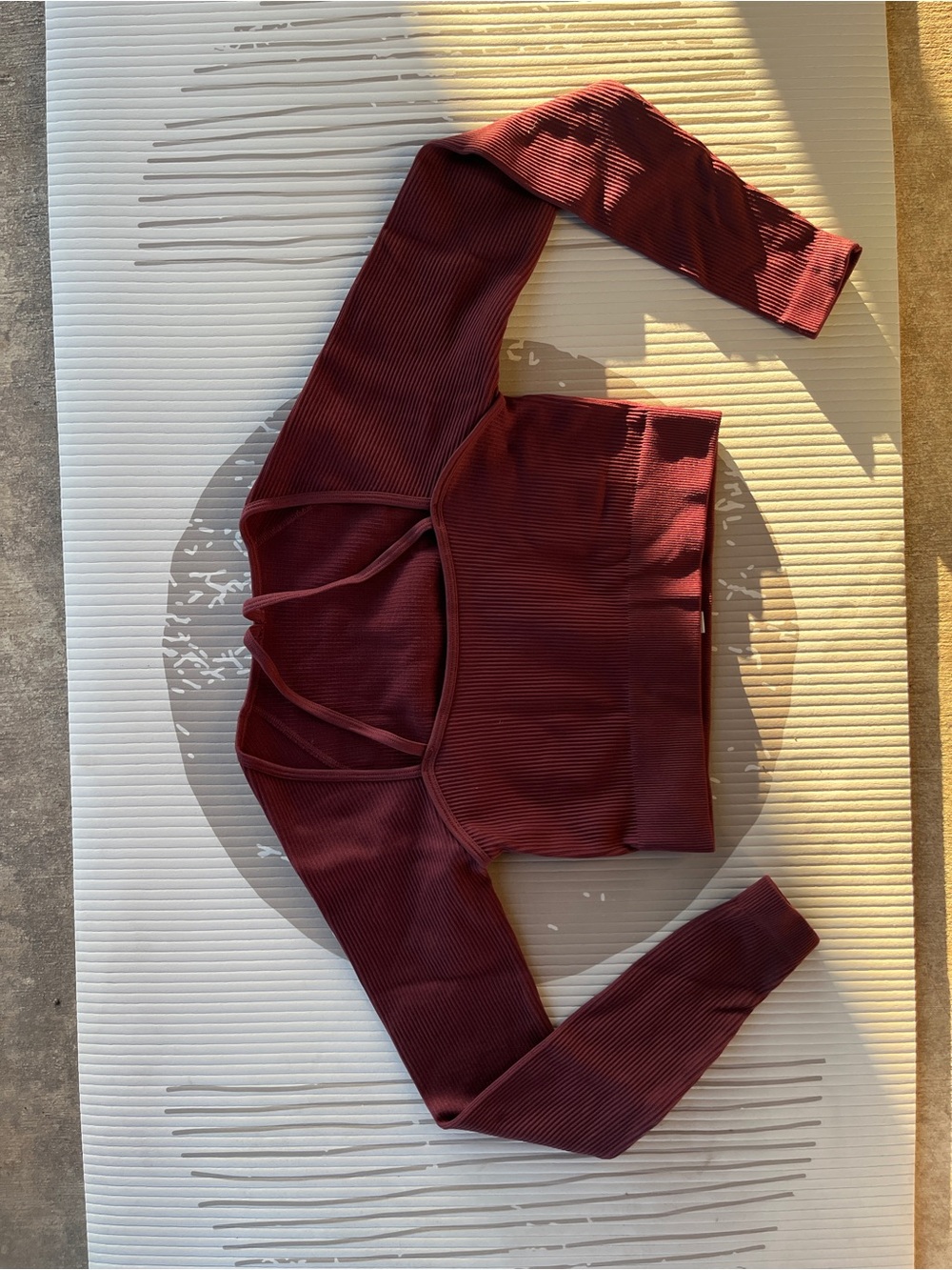 Ribbed Long Sleeve Athletic Crop Top